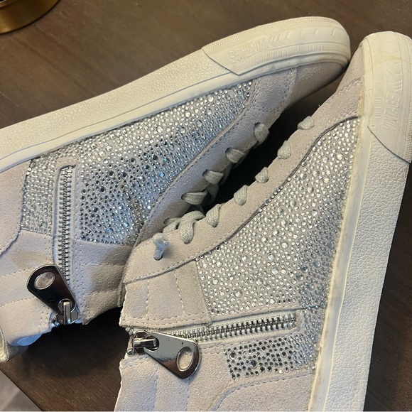 SOLD VINTAGE HAVANA Womens Rhinestone Hightop Sneakers Shoes Casual Grey - Picture 12 of 15